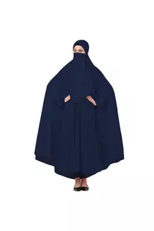 Navy Blue 100% Viscose Knits-Jersey Extra Nose Piece Head To Toe Free Size hijab