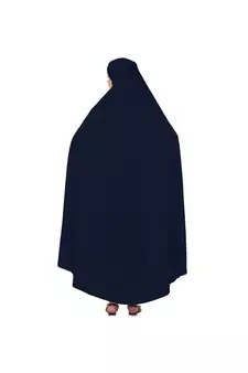 Navy Blue 100% Viscose Knits-Jersey Extra Nose Piece Head To Toe Free Size hijab