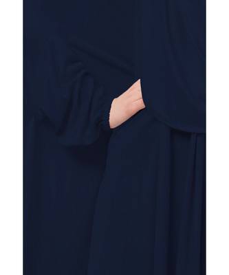 Navy Blue 100% Viscose Knits-Jersey Extra Nose Piece Head To Toe Free Size hijab 6