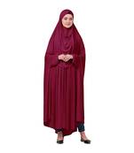 Maroon 100% Viscose Knits-Jersey Extra Nose Piece Head To Toe Free Size hijab