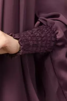 Plum Premium Shine Nida  Two pc Khimer & Skirt Ready to wear Instant Hijab cum Naqab Set