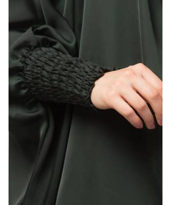 Batle Green Premium Shine Nida  Two pc Khimer & Skirt Ready to wear Instant Hijab cum Naqab Set 4