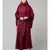 Maroon Premium Shine Nida  Two pc Khimer & Skirt Ready to wear Instant Hijab cum Naqab Set