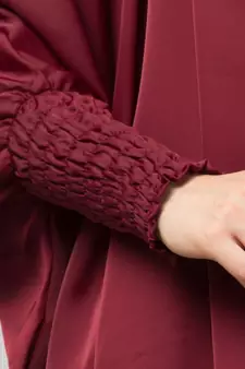 Maroon Premium Shine Nida  Two pc Khimer & Skirt Ready to wear Instant Hijab cum Naqab Set