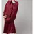 Maroon Premium Shine Nida  Two pc Khimer & Skirt Ready to wear Instant Hijab cum Naqab Set