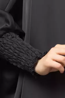 Dark Grey Premium Shine Nida  Two pc Khimer & Skirt Ready to wear Instant Hijab cum Naqab Set