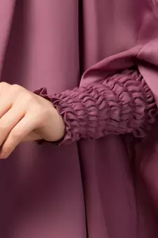 Mauve Pink Premium Shine Nida  Two pc Khimer & Skirt Ready to wear Instant Hijab cum Naqab Set