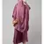 Mauve Pink Premium Shine Nida  Two pc Khimer & Skirt Ready to wear Instant Hijab cum Naqab Set