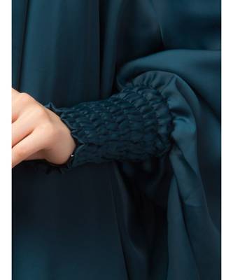 Nazneen Hijab & Naqab Set Two-Piece Full Sleeve Teal Plain 4