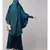 Teal Premium Shine Nida  Two pc Khimer & Skirt Ready to wear Instant Hijab cum Naqab Set