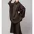 Chocolate Brown Premium Shine Nida  Two pc Khimer & Skirt Ready to wear Instant Hijab cum Naqab Set