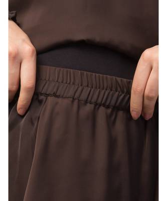 Chocolate Brown Premium Shine Nida  Two pc Khimer & Skirt Ready to wear Instant Hijab cum Naqab Set 6