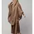 Beige Premium Shine Nida  Two pc Khimer & Skirt Ready to wear Instant Hijab cum Naqab Set