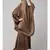 Beige Premium Shine Nida  Two pc Khimer & Skirt Ready to wear Instant Hijab cum Naqab Set