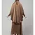 Beige Premium Shine Nida  Two pc Khimer & Skirt Ready to wear Instant Hijab cum Naqab Set