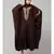 Brown Matt Nida Neck and Sleeve Embroidery with Cuff free Size  Kaftan