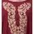 Maroon Matt Nida Neck and Sleeve Embroidery with Cuff free Size  Kaftan