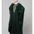 Battle Green Matt Nida Neck and Sleeve Embroidery with Cuff free Size  Kaftan