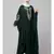 Battle Green Matt Nida Neck and Sleeve Embroidery with Cuff free Size  Kaftan