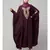 Wine Matt Nida Neck and Sleeve Embroidery with Cuff free Size  Kaftan