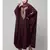 Wine Matt Nida Neck and Sleeve Embroidery with Cuff free Size  Kaftan
