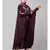 Wine Matt Nida Neck and Sleeve Embroidery with Cuff free Size  Kaftan
