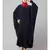 Navy Blue Matt Nida Neck and Sleeve Embroidery with Cuff free Size  Kaftan