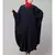 Navy Blue Matt Nida Neck and Sleeve Embroidery with Cuff free Size  Kaftan