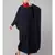 Navy Blue Matt Nida Neck and Sleeve Embroidery with Cuff free Size  Kaftan