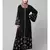 Black Matt Nida Front Open Front & Back sleeve Embroidered  Abaya cum Kaftan