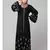 Black Matt Nida Front Open Front & Back sleeve Embroidered  Abaya cum Kaftan