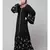 Black Matt Nida Front Open Front & Back sleeve Embroidered  Abaya cum Kaftan