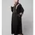 Black Premium Shine Nida front open Thread Embroidery at Front and Sleeve Dubai Nida Kaftan