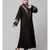 Black Premium Shine Nida front open Thread Embroidery at Front and Sleeve Dubai Nida Kaftan