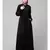 Black Matt Nida Front Open with Belt and Elastic at cuff Casual Abaya
