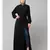 Black Matt Nida Front Open with Belt and Elastic at cuff Casual Abaya