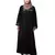 Black Premimum Shine Nida Pleats at chest with extra Georgette bell Sleeve Embroidery Abaya