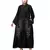 Black Premium Shine Nida Front Open bell Sleeve hand embroidered Front & Back Nida Abaya