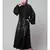 Black Premium Shine Nida Front Open bell Sleeve hand embroidered Front & Back Nida Abaya