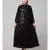 Black Matt Nida Front Open one side Thread embroidery  Casual Abaya