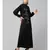 Black Matt Nida Front Open one side Thread embroidery  Casual Abaya