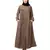 Khaki  Beige Matt Nida Front Open one side Thread embroidery  Casual Abaya