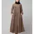 Khaki  Beige Matt Nida Front Open one side Thread embroidery  Casual Abaya