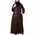 Brown Matt Nida Front Open one side Thread embroidery  Casual Abaya
