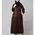 Brown Matt Nida Front Open one side Thread embroidery  Casual Abaya