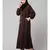 Brown Matt Nida Front Open one side Thread embroidery  Casual Abaya