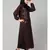 Brown Matt Nida Front Open one side Thread embroidery  Casual Abaya