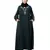 Bottle Green Matt Nida Front and Sleeve Resham Embroidery Balloon Sleeve Abaya