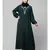 Bottle Green Matt Nida Front and Sleeve Resham Embroidery Balloon Sleeve Abaya