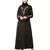 Olive Green Matt Nida Front and Sleeve Resham Embroidery Balloon Sleeve Abaya